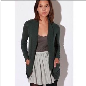 Silence + Noise Dark Green Open Cardigan